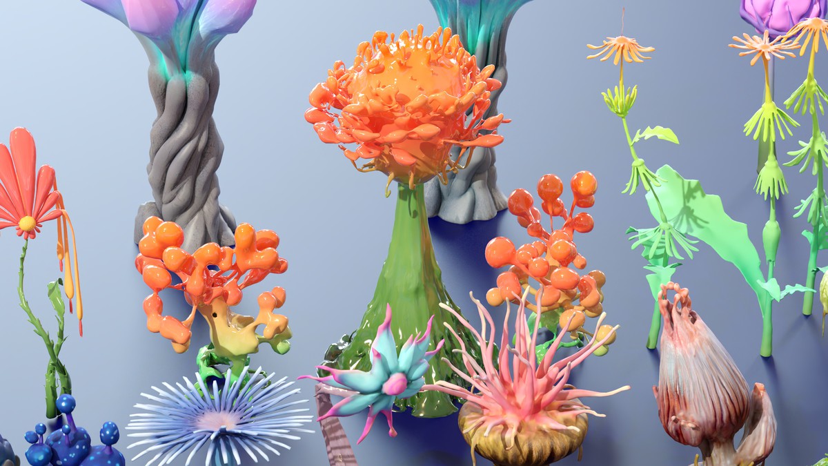 Fantasy Funny Stylized Magical Flora Plants - Low Poly Pack (118 3d models)