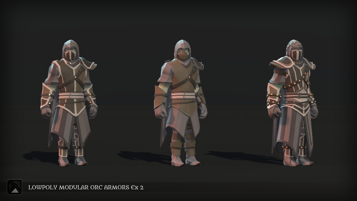 Low Poly Orcs Modular Armors Ex2 - LOWPOLY MEDIEVAL FANTASY SERIES