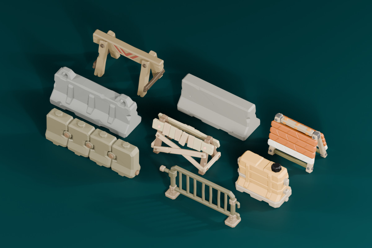 Stylized Traffic & Roadside Props