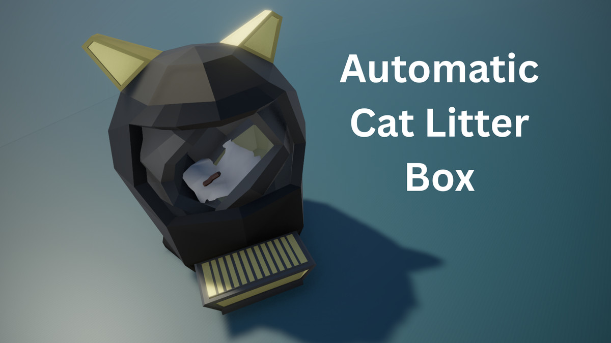 Automatic Cat Litter Box (Animated, Low Poly)