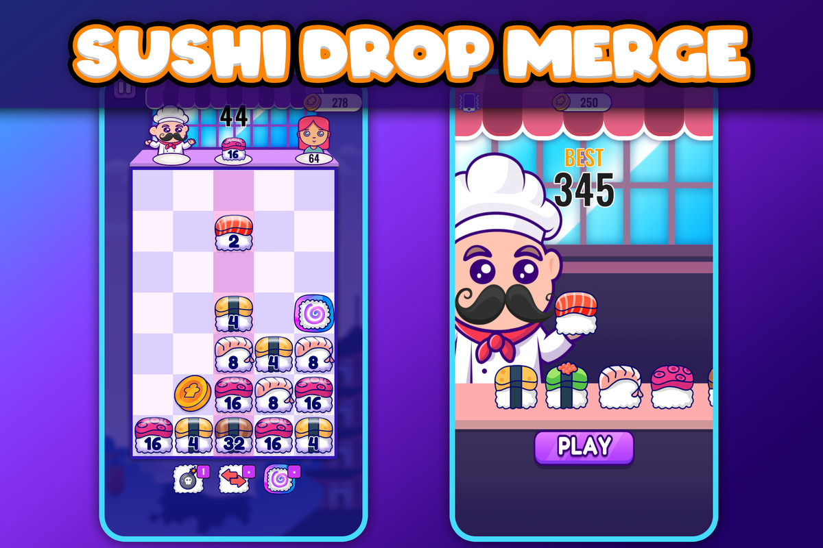 Sushi Drop Merge – Ready-to-Publish Merge Puzzle Template