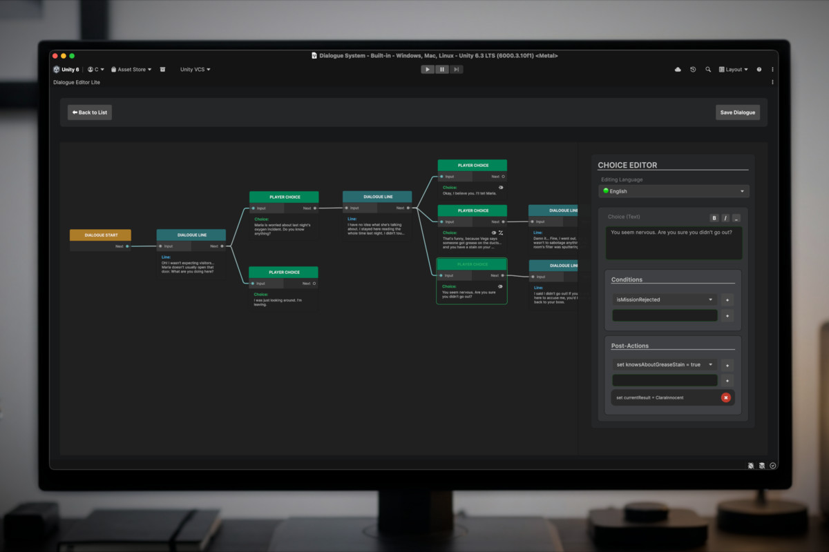 Dialogue Editor Lite: Graph-Based & Localization Ready