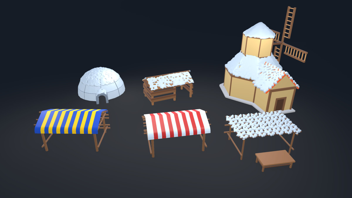 Snow Village: Stylized Low Poly Winter Pack.