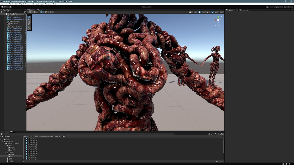 Bio Lines: Gut Woman, a Humanoid Character for horror games