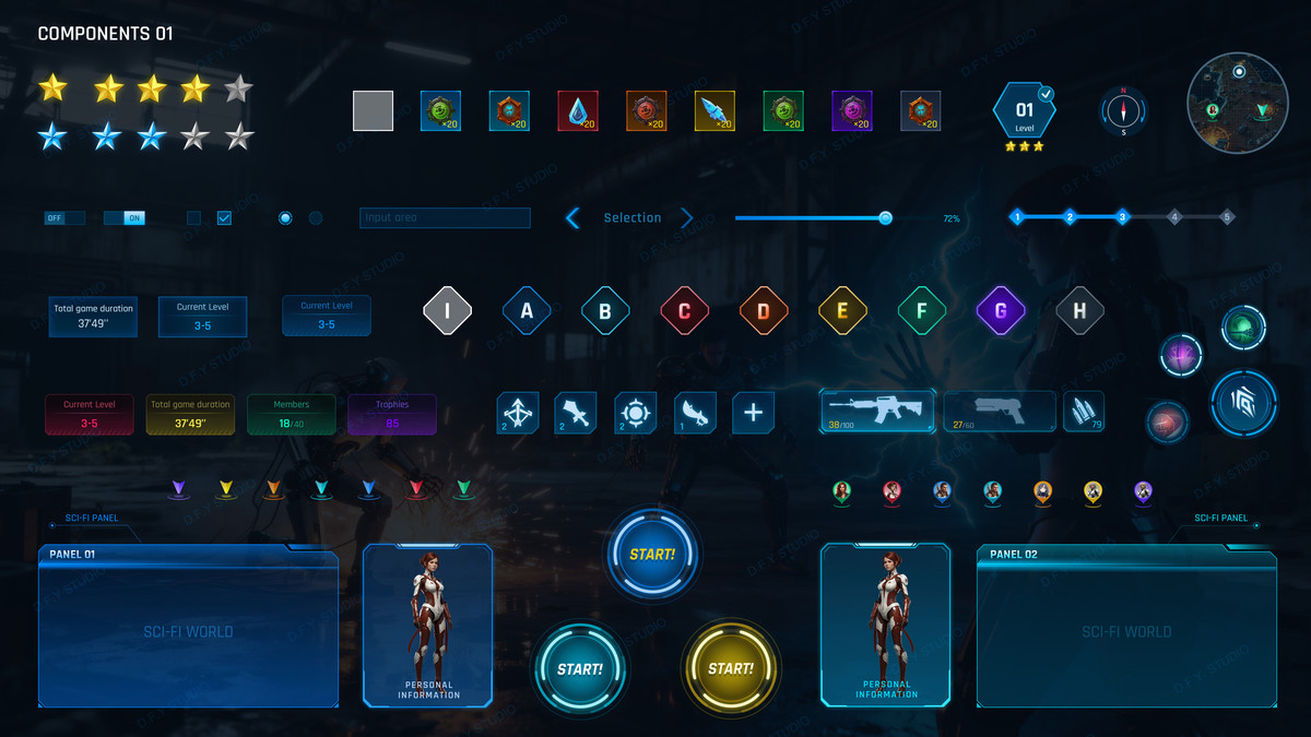 Super Sci-Fi Complete UI Pack(+PSD)
