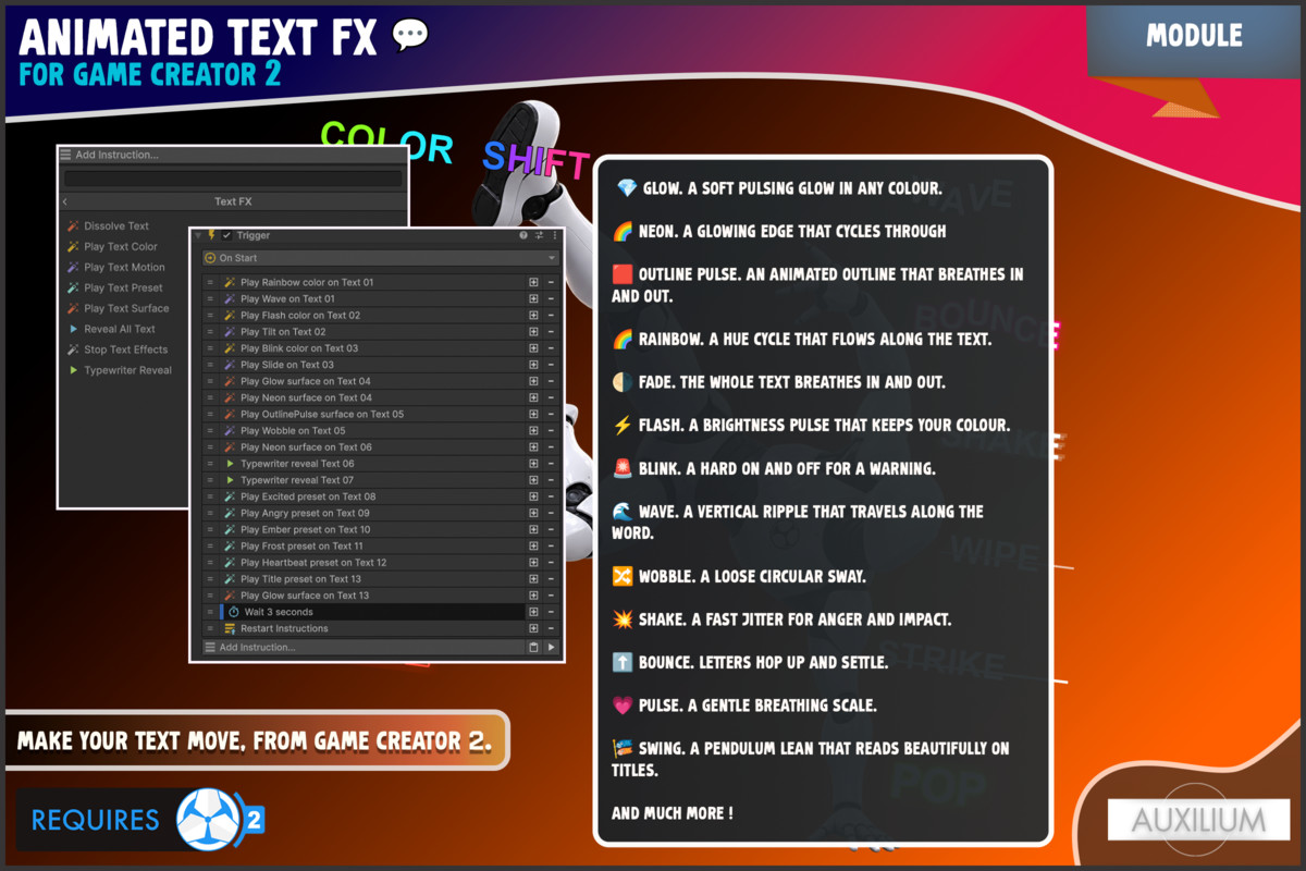 Animated Text FX for Game Creator 2