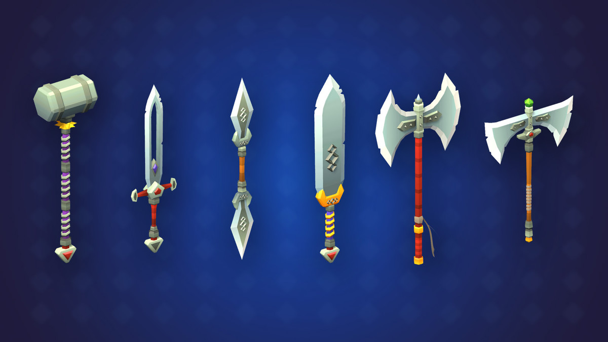 Free Low Poly Modular Medieval Weapons 3D, image 5