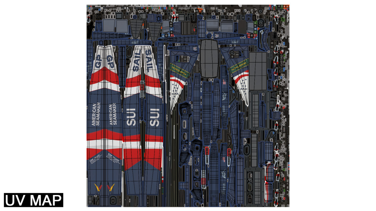 Yacht Sailing Boat 02 Blue URP HDRP Textures