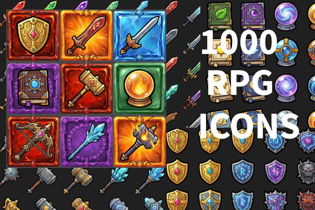 2D Fantasy RPG Weapon Icon Pack - 1000+ Items