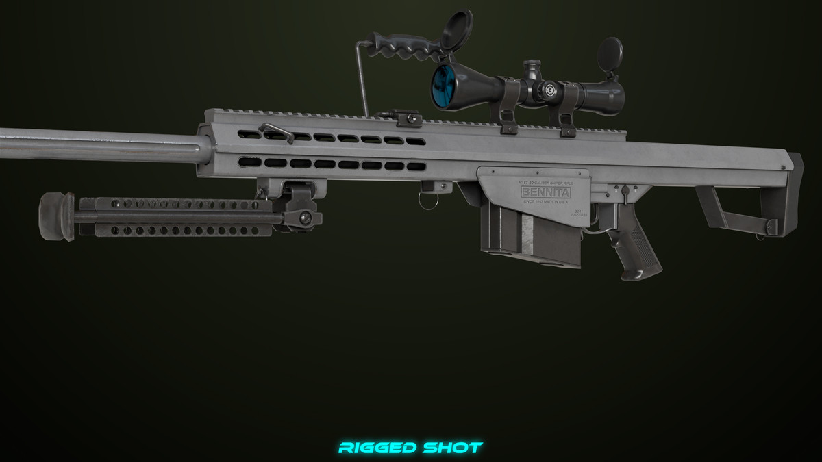 Sniper Rifle 02 Black and Sandal Single Map URP HDRP