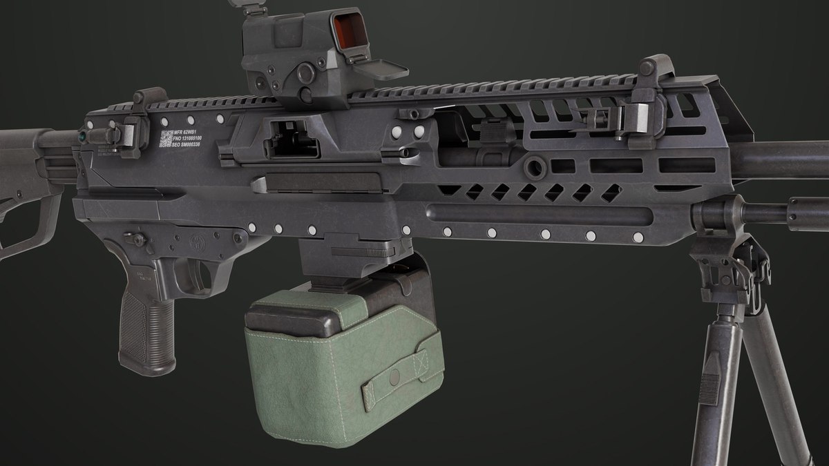 Machine Gun 14 Black URP HDRP Textures