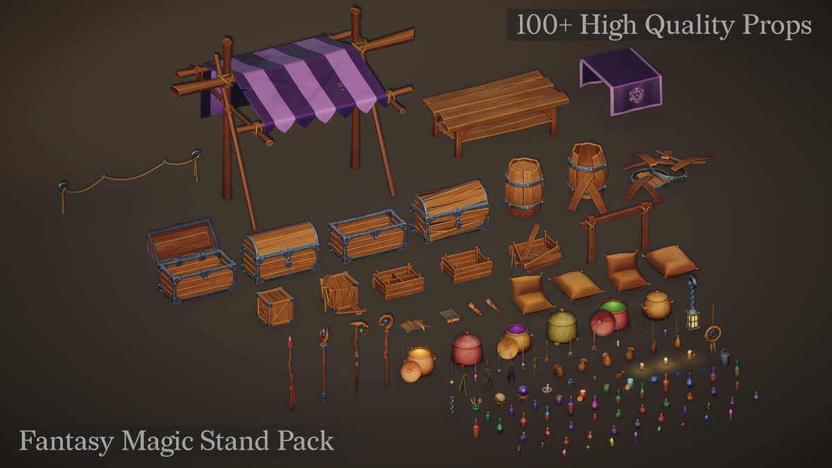Stylized Fantasy Magic Market Stand