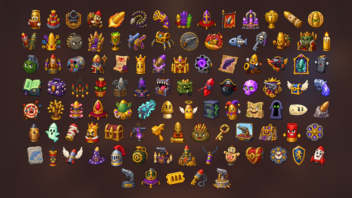Fantasy Ammunition Rockets Weapons Combat Collectibles Icons Pack