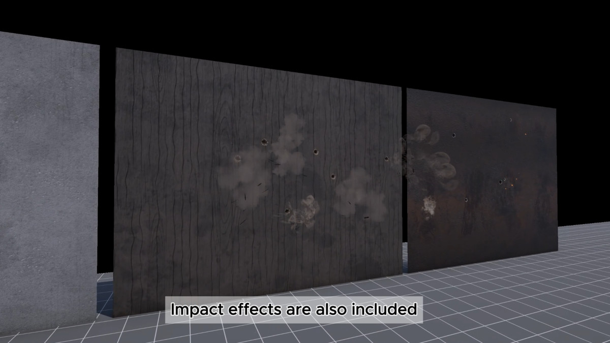 Gun VFX Pack: Muzzle Flash Effects, Bullet Impact, Decals, Shell & Trails