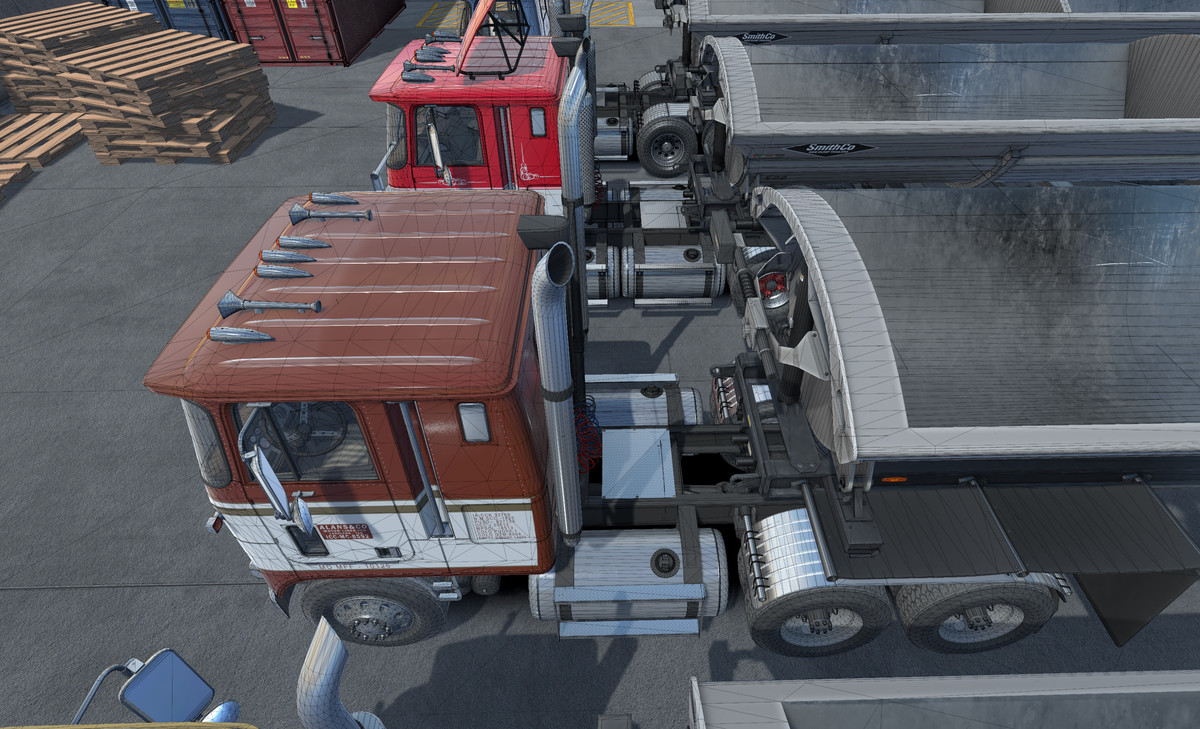 80s cabover sidedump trailer