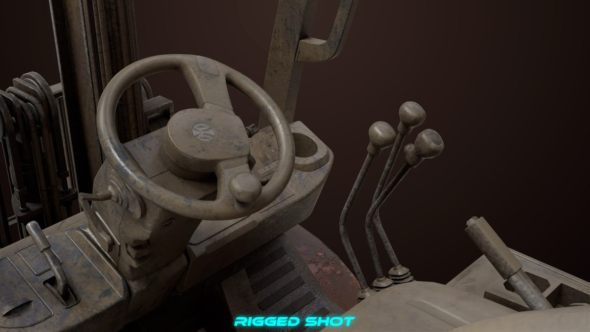 Old Dusty Forklift Truck03 Orange URP HDRP Textures