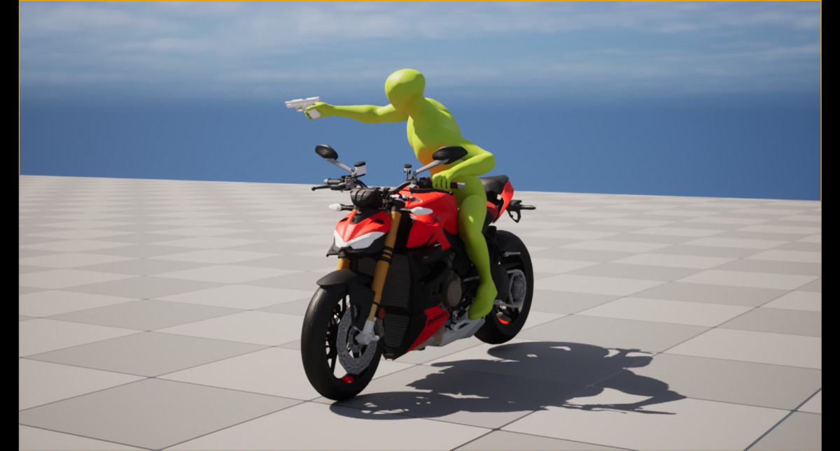 Bike Ride & Shoot Animation
