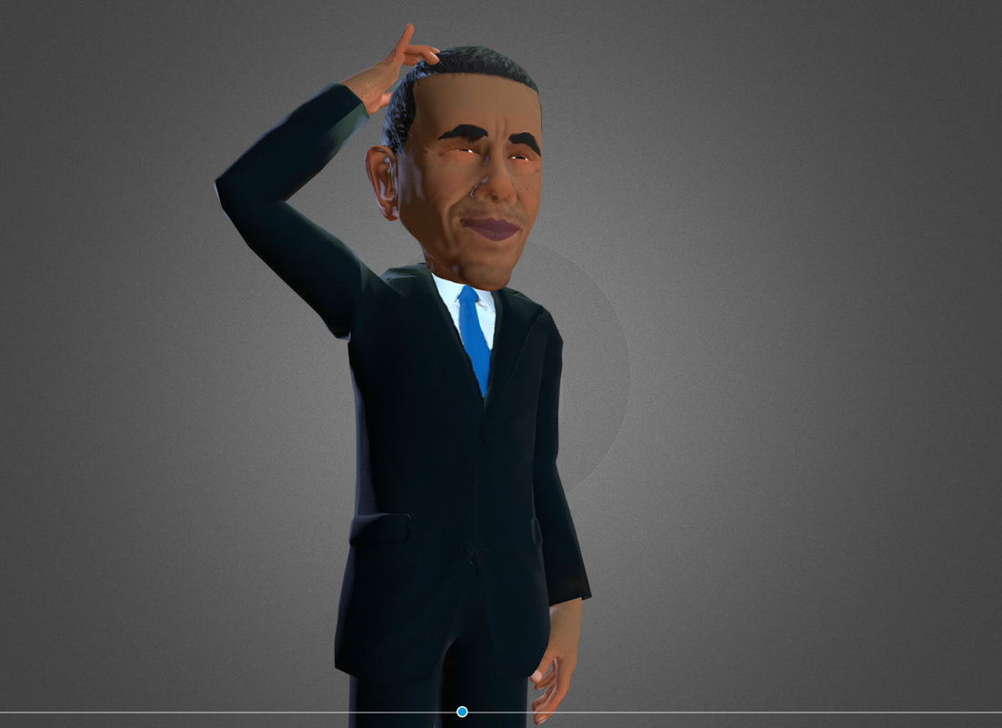 Obama 3D caricature