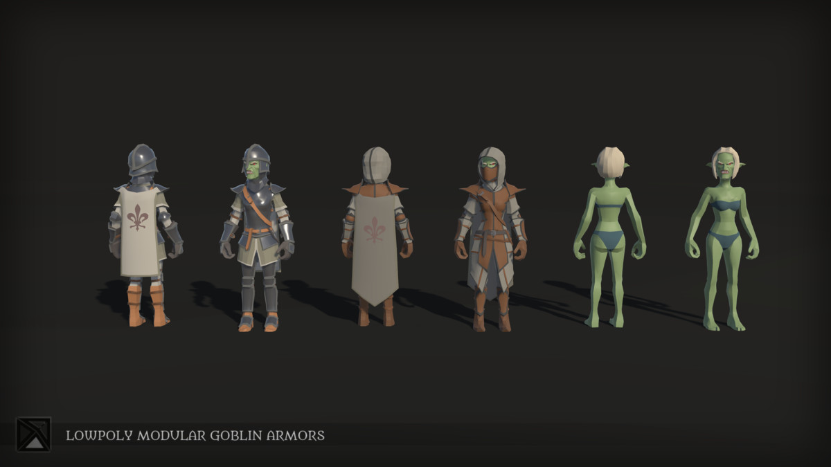 Low Poly Goblins Modular Armors Bundle - LOWPOLY MEDIEVAL FANTASY SERIES