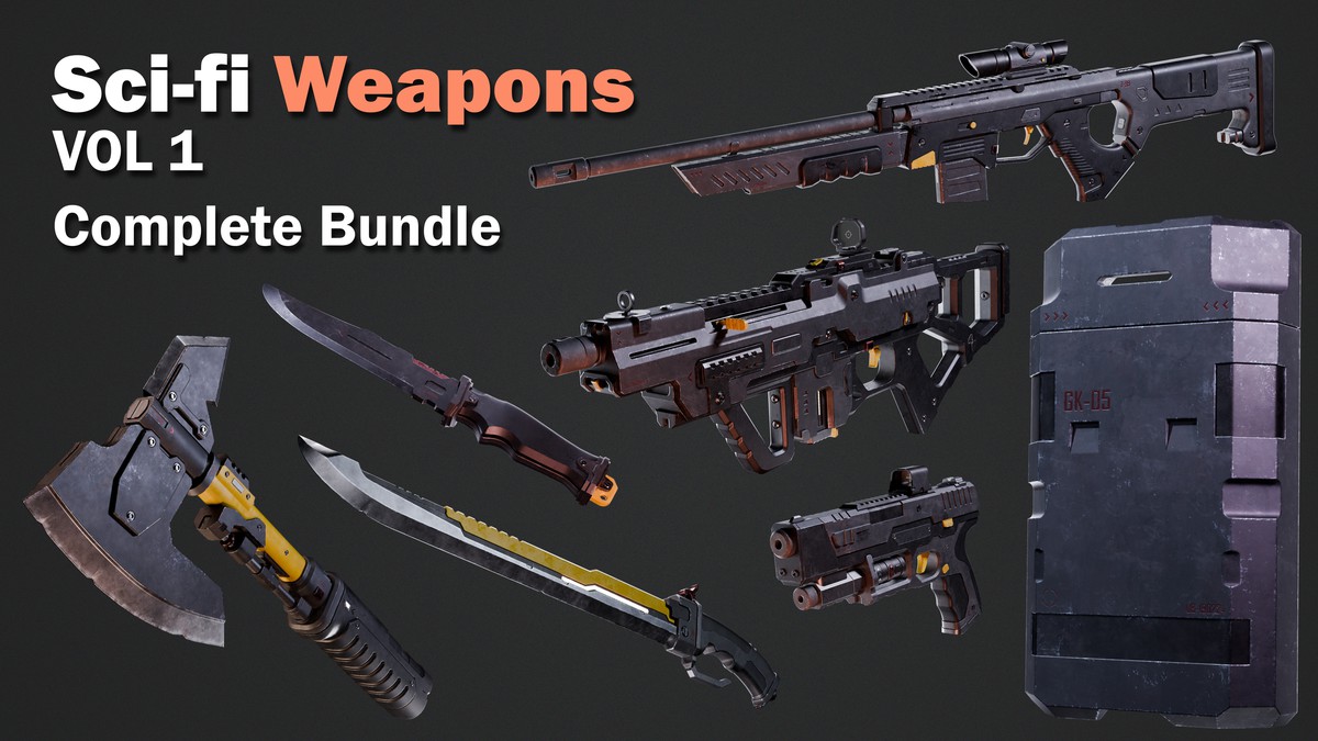 Sci-fi Weapons - Complete Bundle (Rigged & Animated)