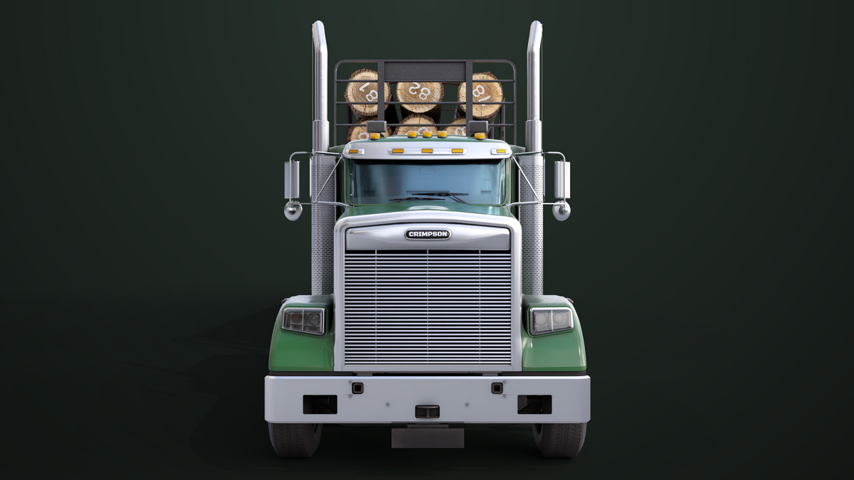 Truck 07 Log Trailer Green Version URP HDRP Textures