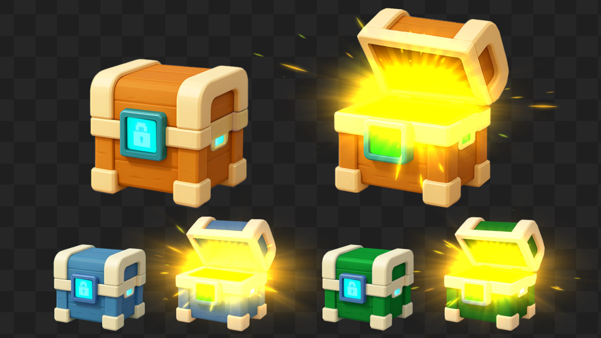 Modern 2D Animated Chests Pack – 36 Variants