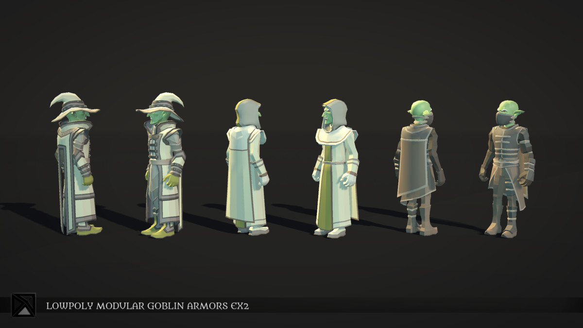 Low Poly Goblins Modular Armors Ex2 - LOWPOLY MEDIEVAL FANTASY SERIES