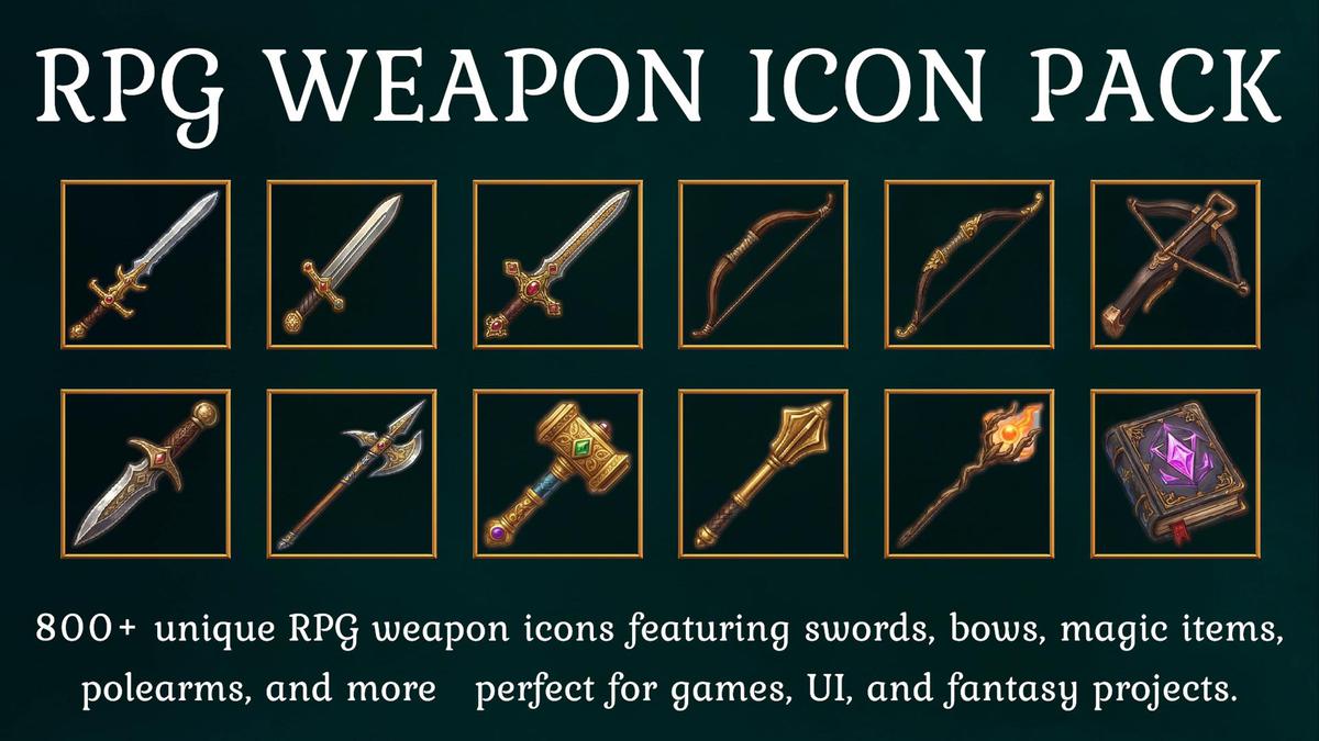863 Weapon Icons – Mega RPG Weapon Pack