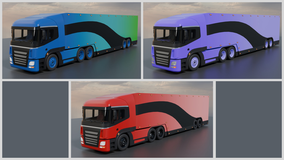 EV Semi Truck Vehicle Pack – Modular Trailer, With Interior & Openable Doors