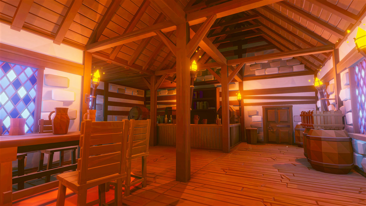 Low Poly Medieval Interior and Constructions