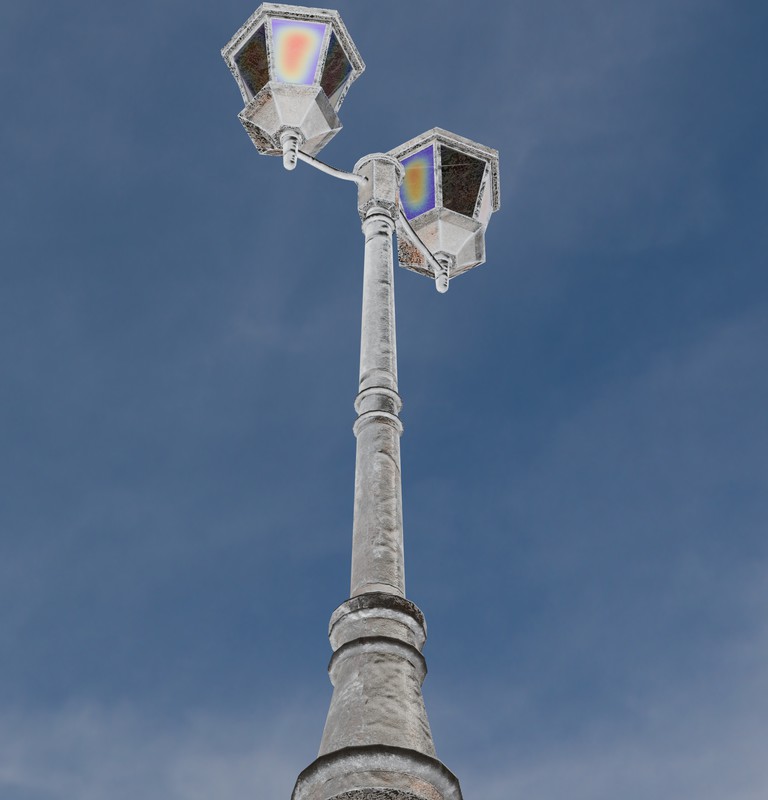 Ornate Double Street Lamp - 4 Texture Variants Pack