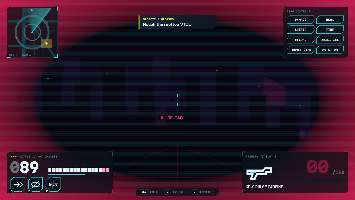 Neon Tactical — Cyberpunk HUD & Menu Kit