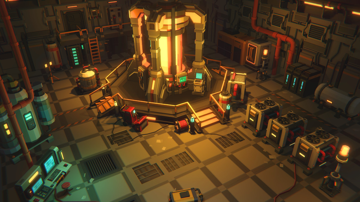 Low Poly Sci-Fi Reactor Environment / Cosmic Retro