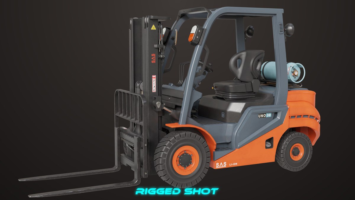 Forklift Truck 02 Orange URP HDRP Textures