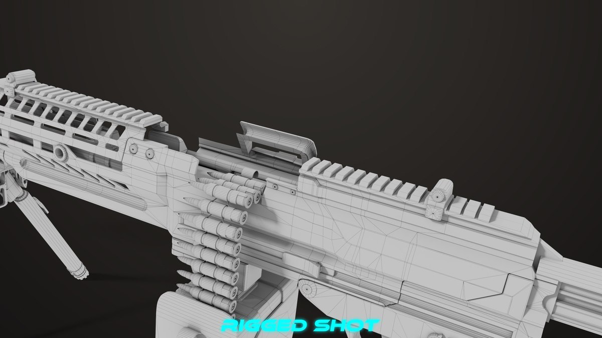 Machine Gun 14 Black URP HDRP Textures