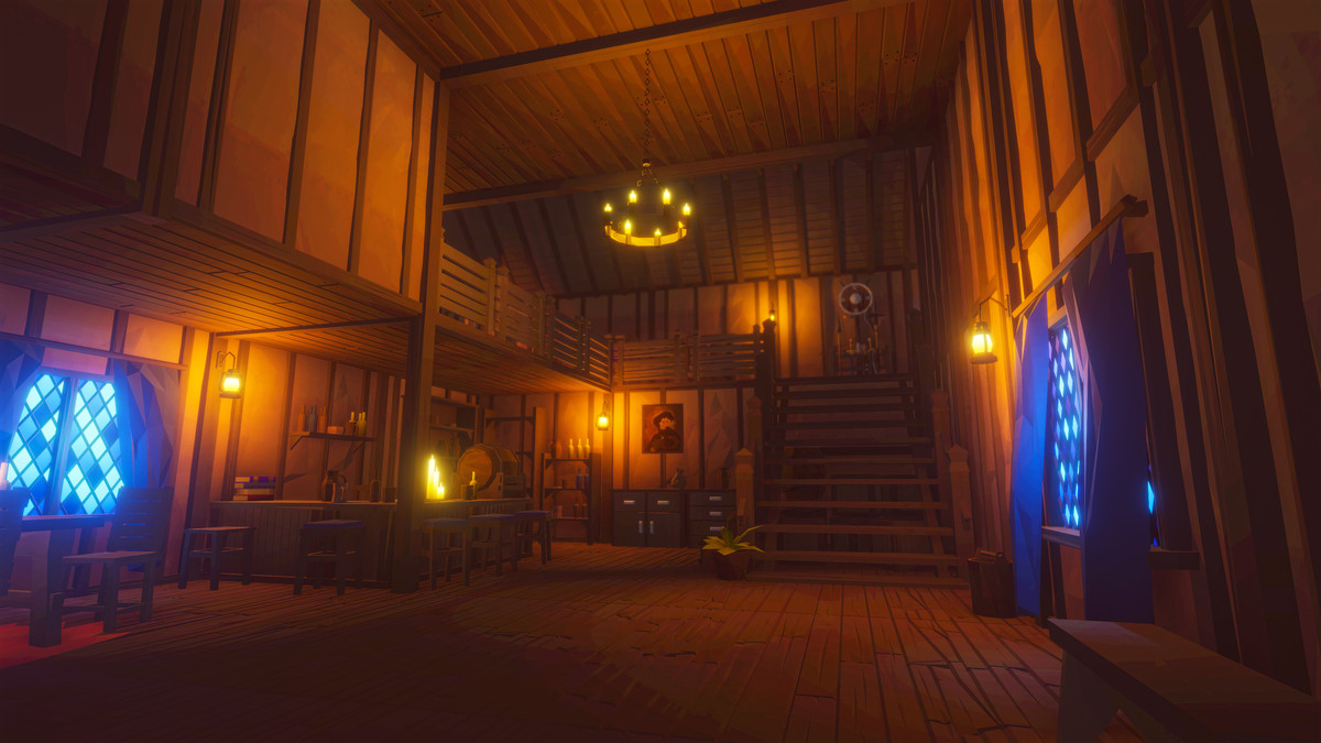 Low Poly Medieval Interior and Constructions