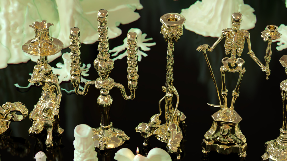 Ornate Candles, CandleHolders, and Wax Sculptures - 133 Models Set