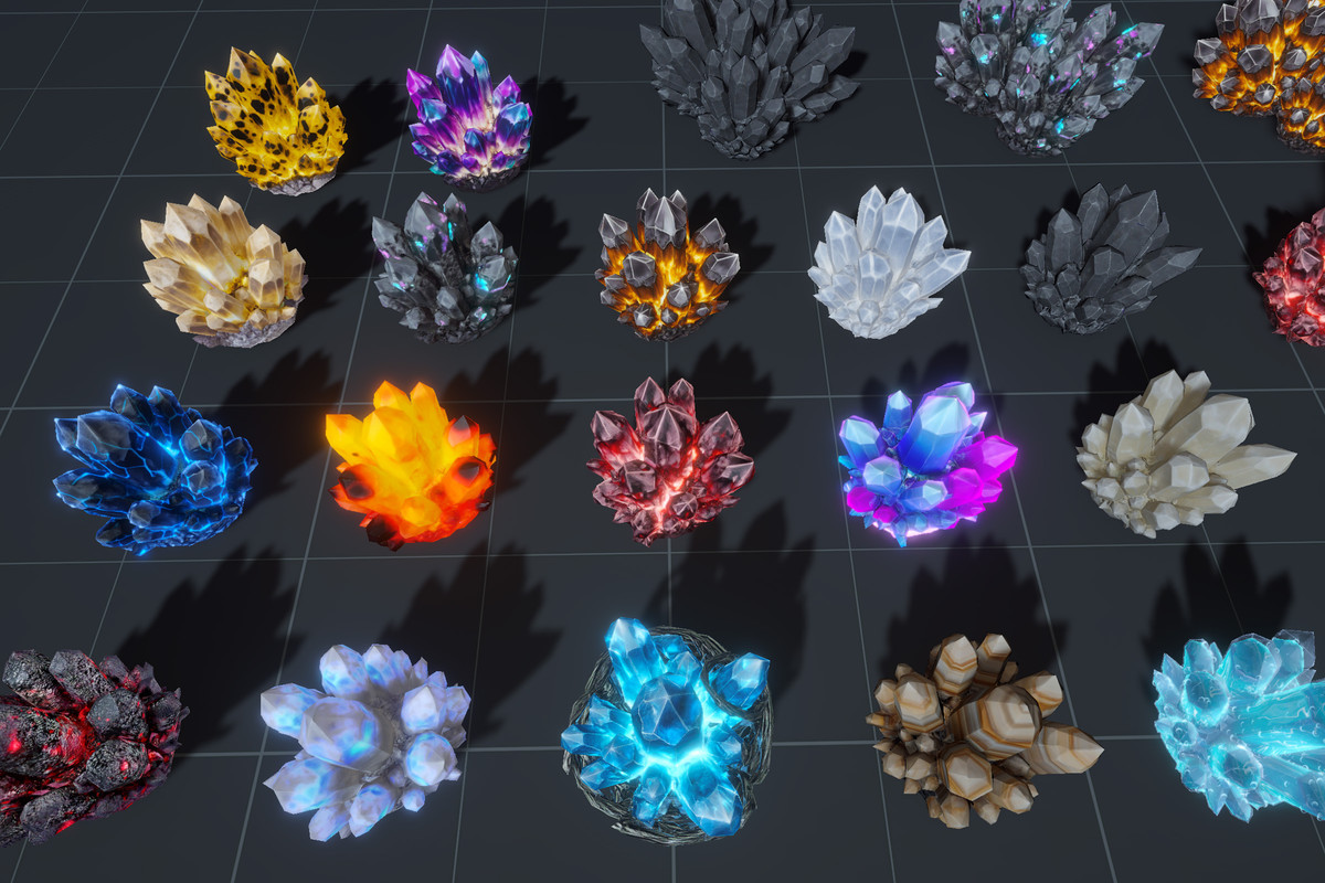 HQ Crystals - Low poly PBR