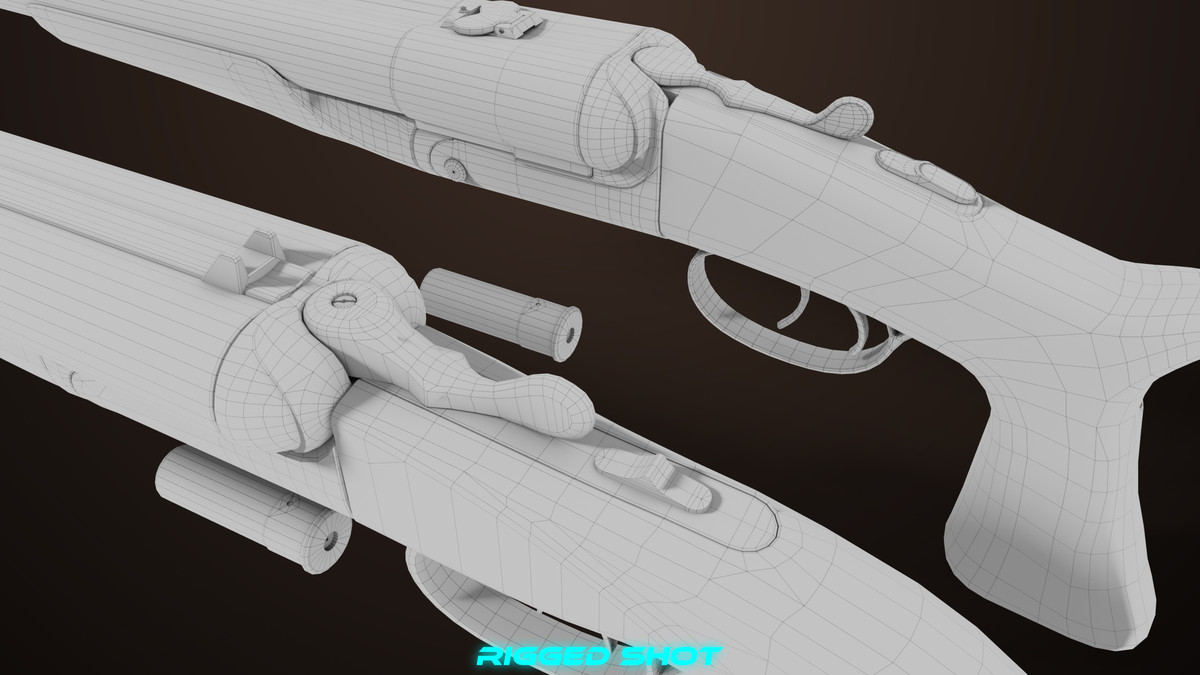 Small Medium Shotgun Black Single Mat URP HDRP Textures