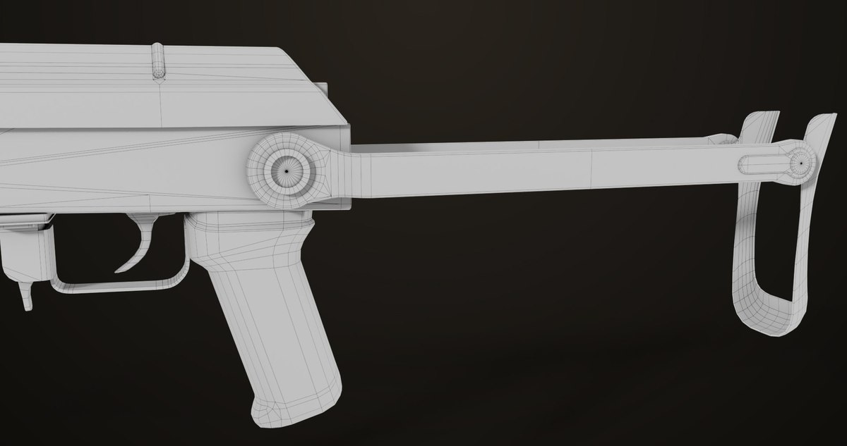 AKMS Light Machine Gun 10 Wood URP HDRP Texture