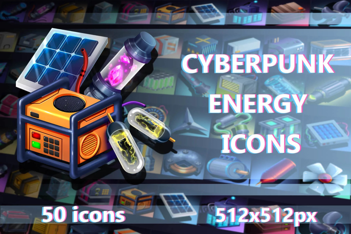 2700 Cyberpunk RPG Icons Pack