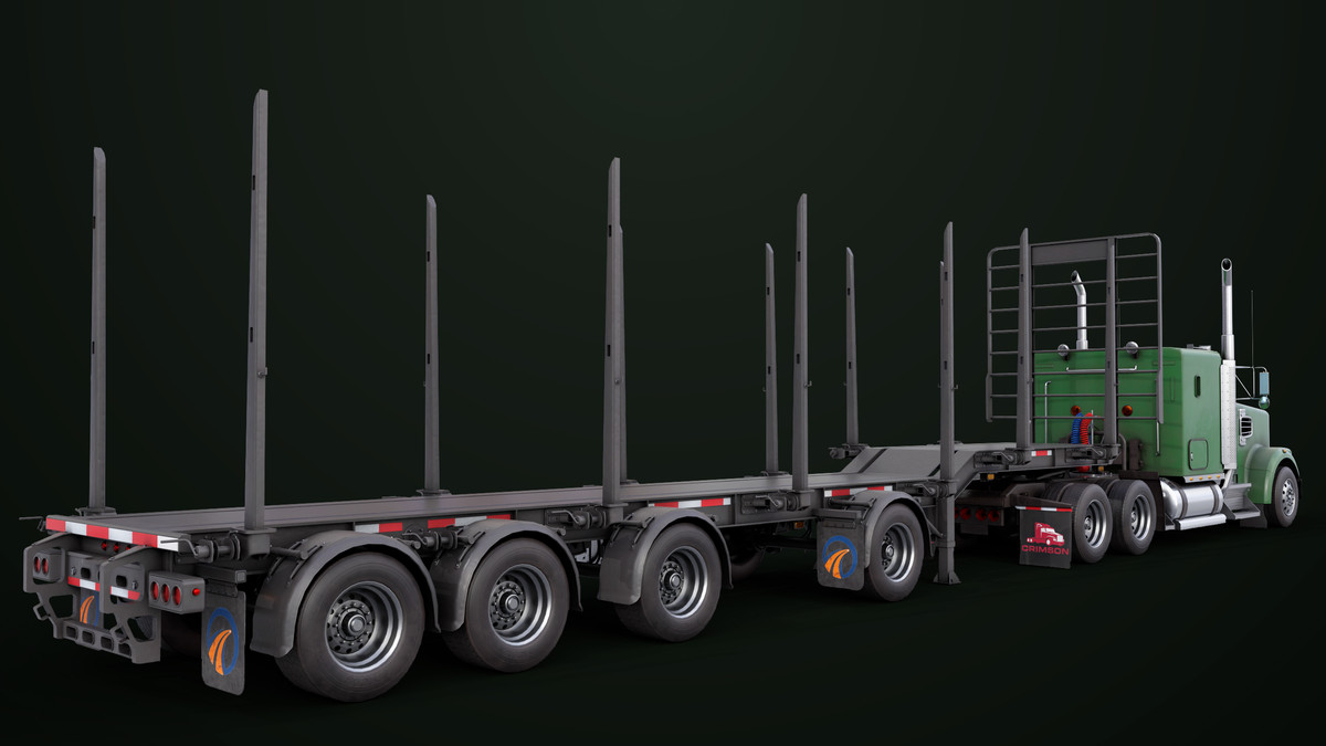 Truck 07 Log Trailer with All Loads Collection