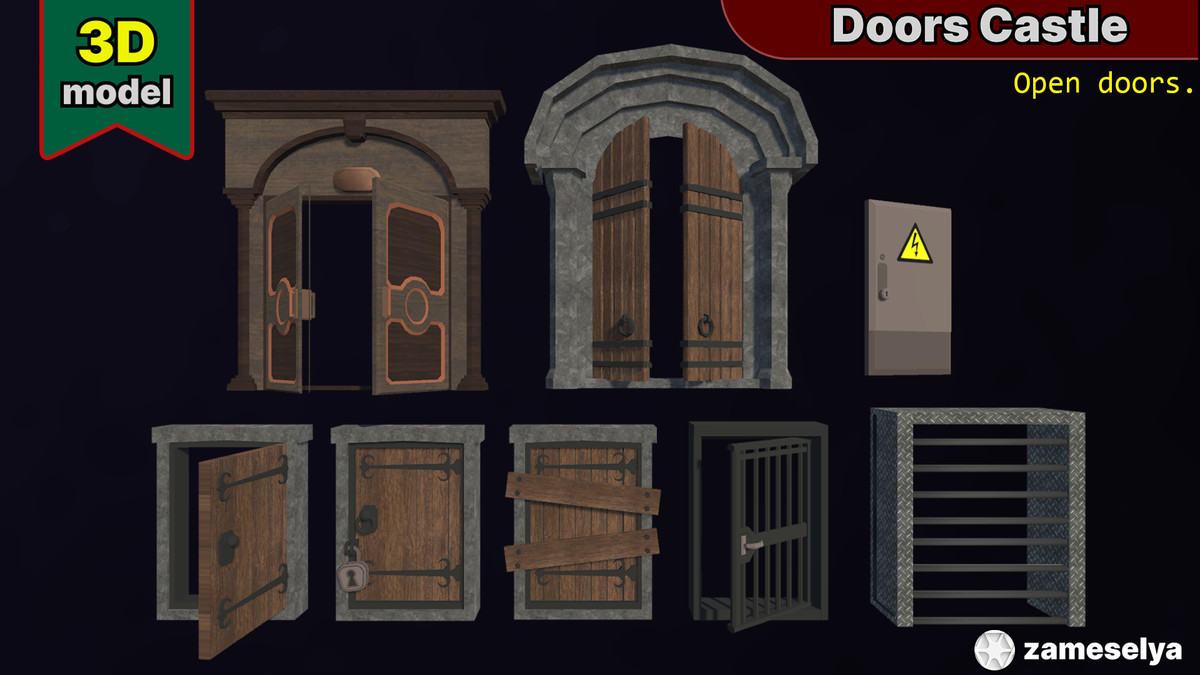3D Models Doors Castle Pack 1