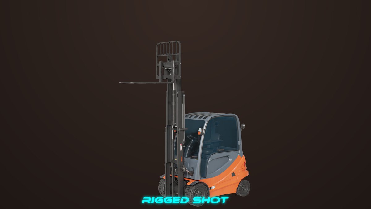 Forklift Truck 01 Orange URP HDRP Textures