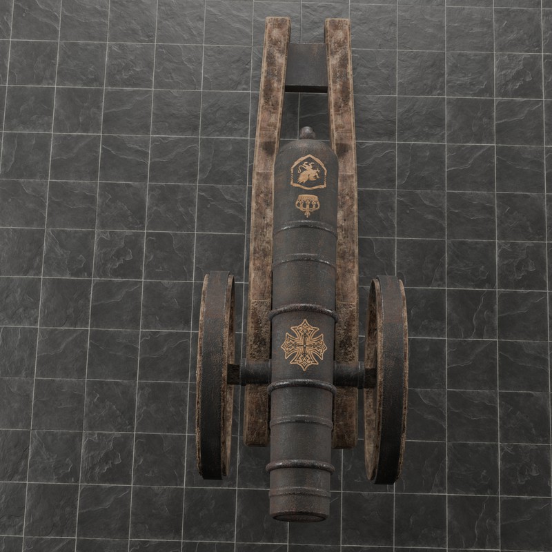 Historical Field Cannon Game Ready with LODs & PBR Textures
