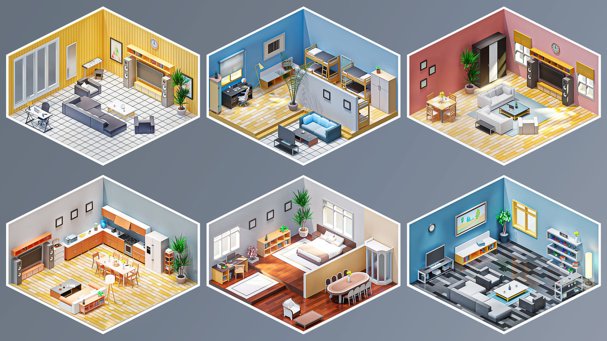 Interior 6 - Low Poly 3D Models Pack