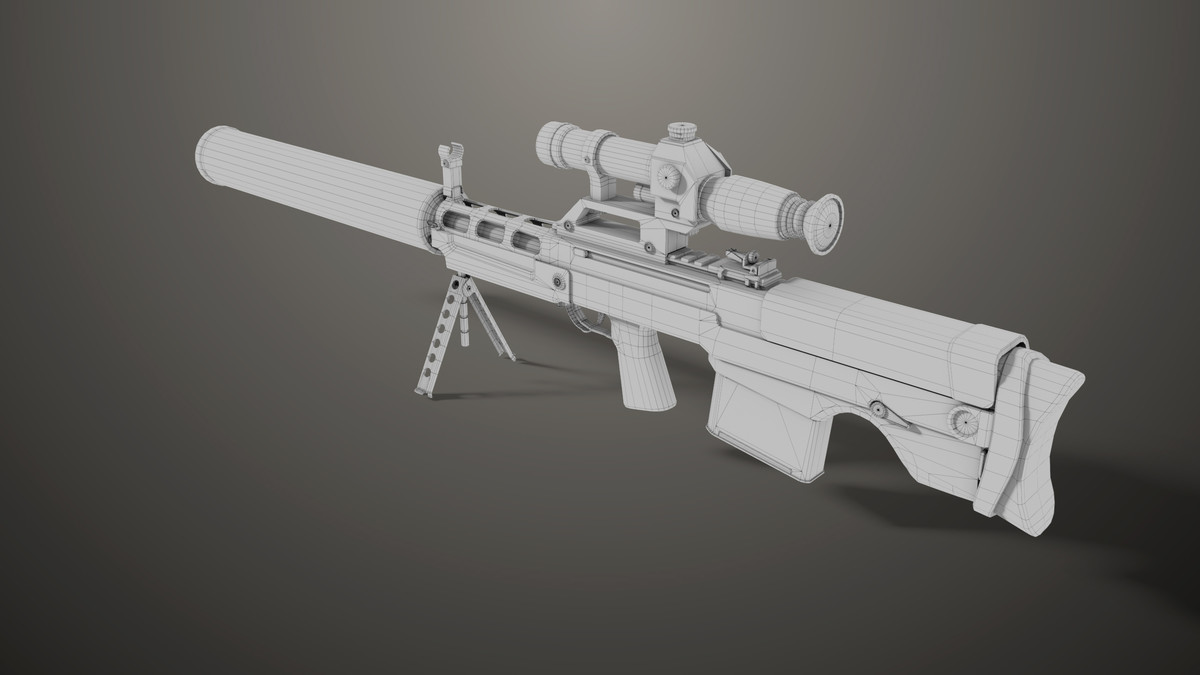 Sniper 05 Black and Sandal Single Mat URP HDRP Textures