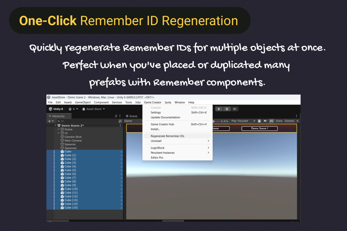 Persistent Instances | Game Creator 2