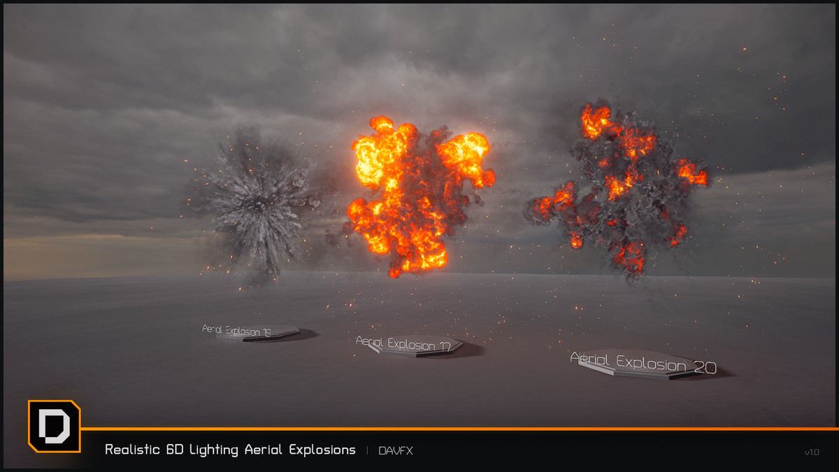 Realistic 6D Lighting Aerial Explosions Pack