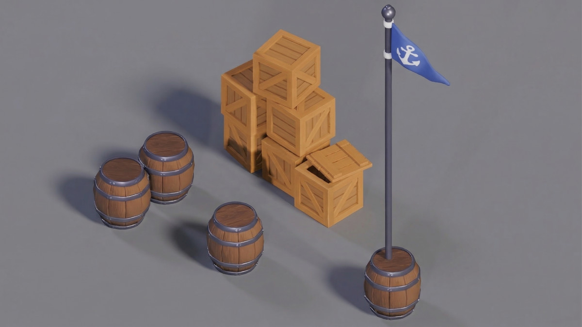 Modular Waterfront System: Fisherman’s Shack, Docks, and Rowboat